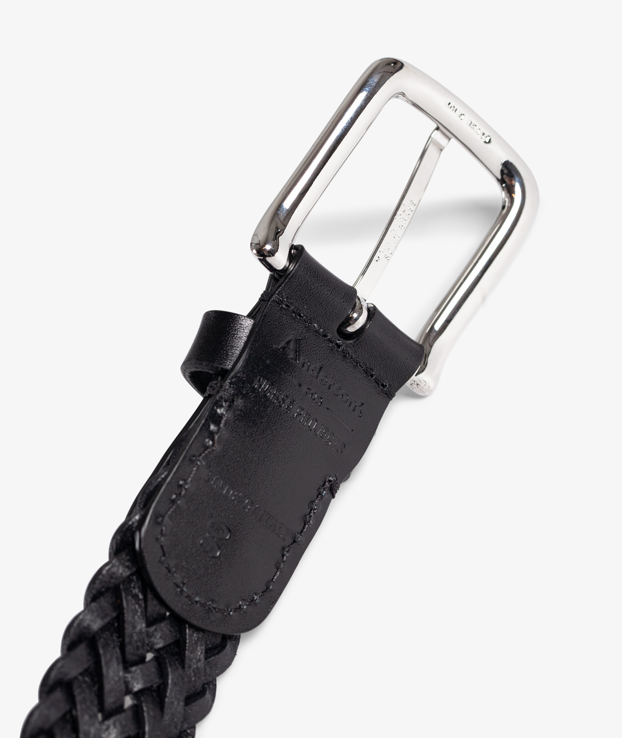 Black Braided Italian Full-grain Leather Belt, In stock!