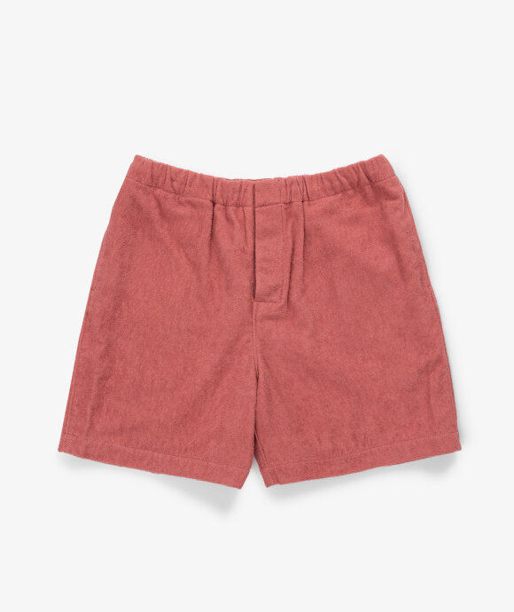 Norse Store | Shipping Worldwide - Auralee Cotton Terry Cloth Shorts - Pink