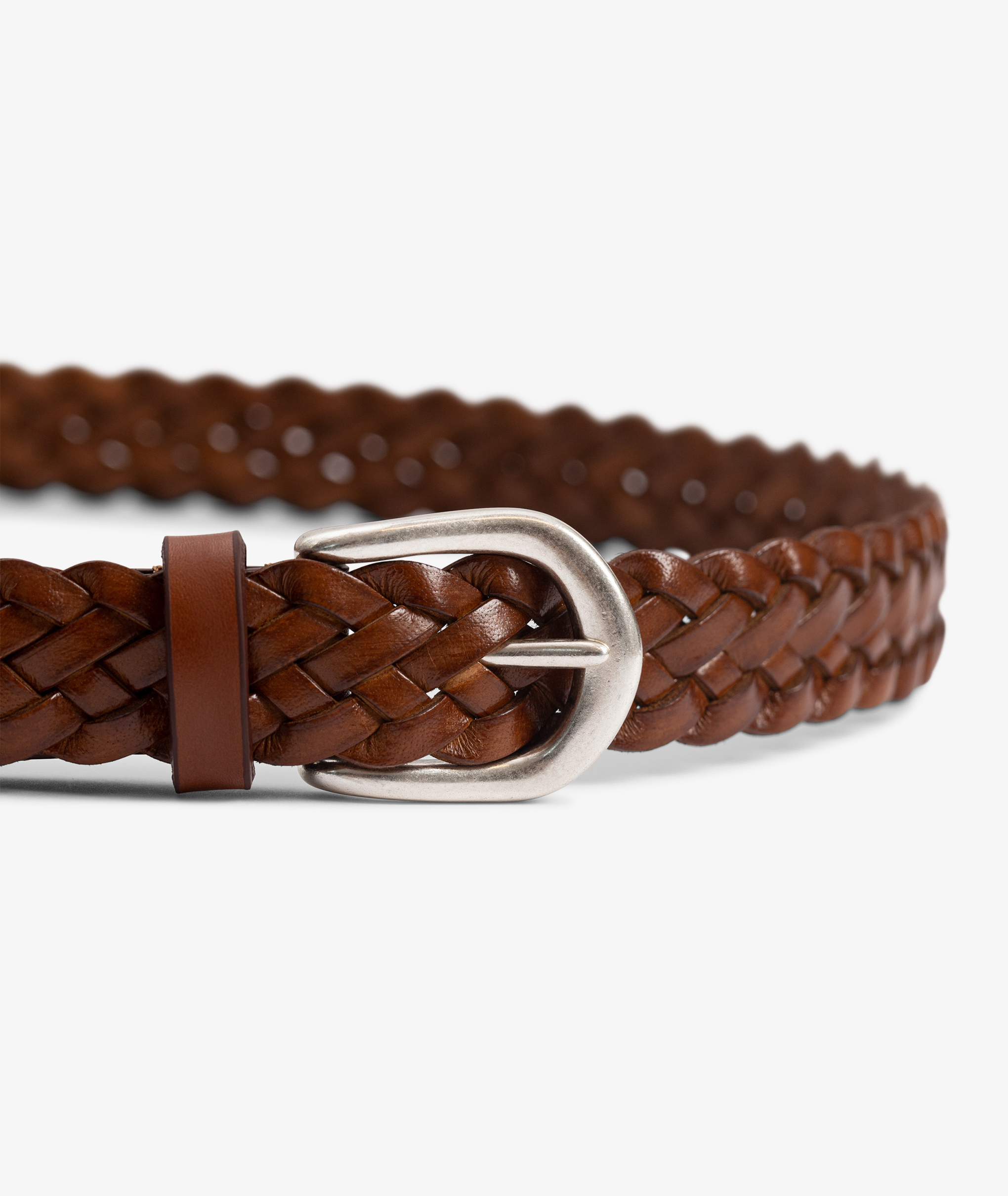 Norse Store  Shipping Worldwide - Anderson's Braided Slim Leather Belt -  Brown
