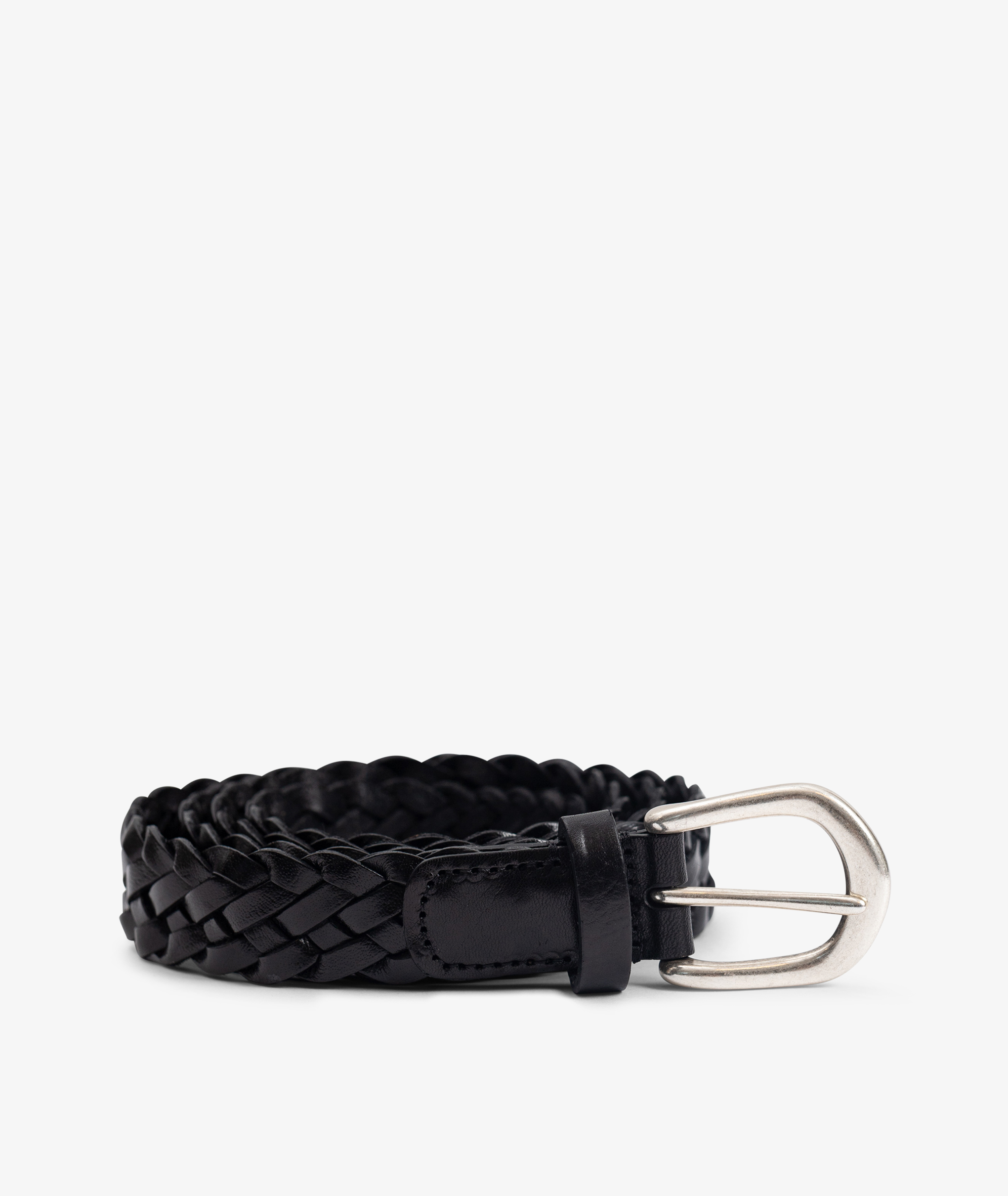 Slim leather belt
