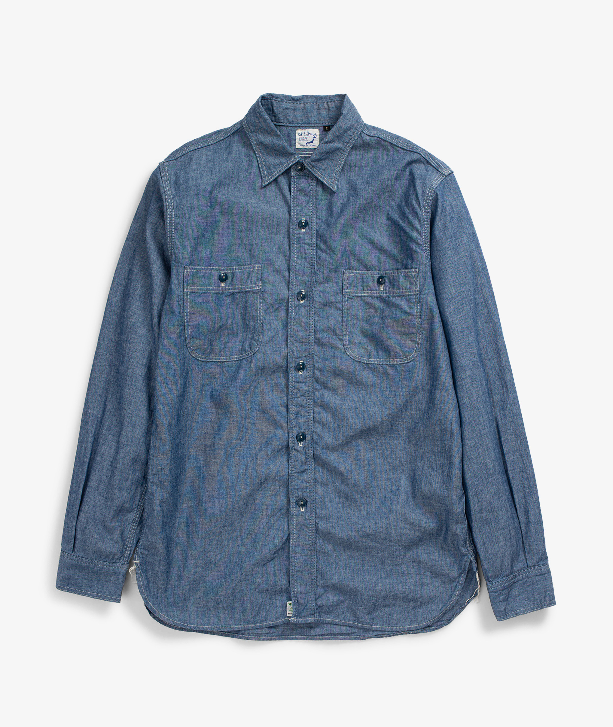 Norse Store  Shipping Worldwide - orSlow Chambray Shirt - BLUE