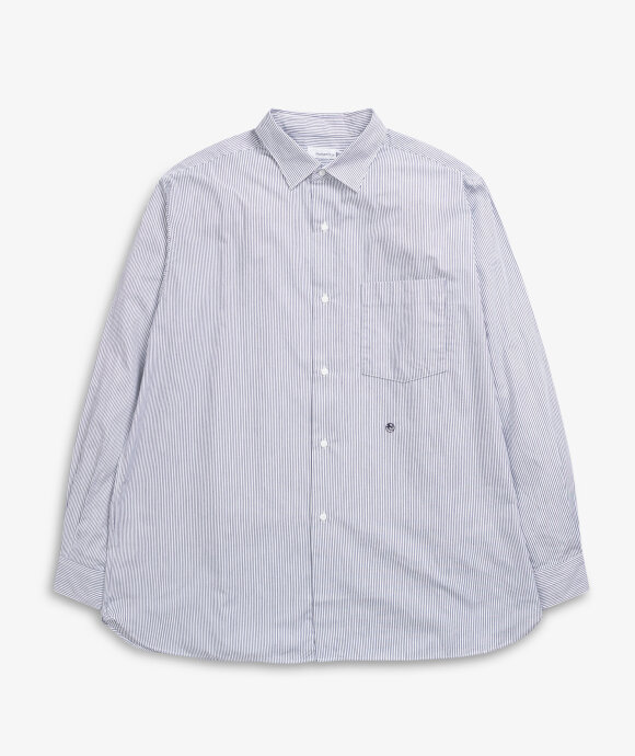 nanamica - Regular Collar Stripe Wind Shirt