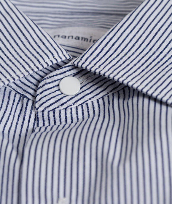 nanamica - Regular Collar Stripe Wind Shirt