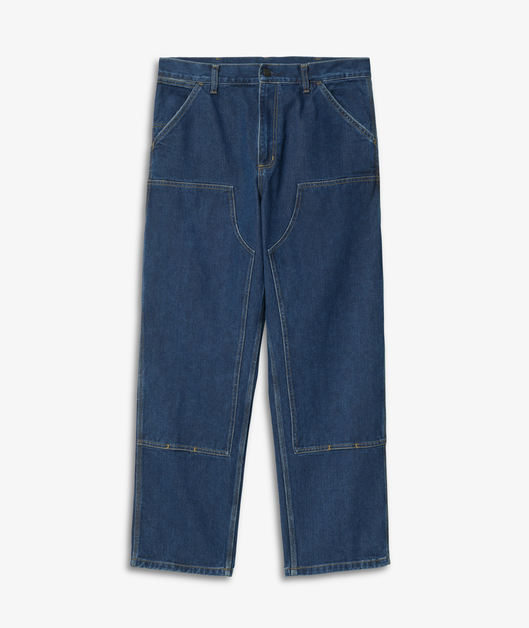 Norse Store  Shipping Worldwide - Carhartt WIP Double Knee Pant - BLUE  STONE WASHED