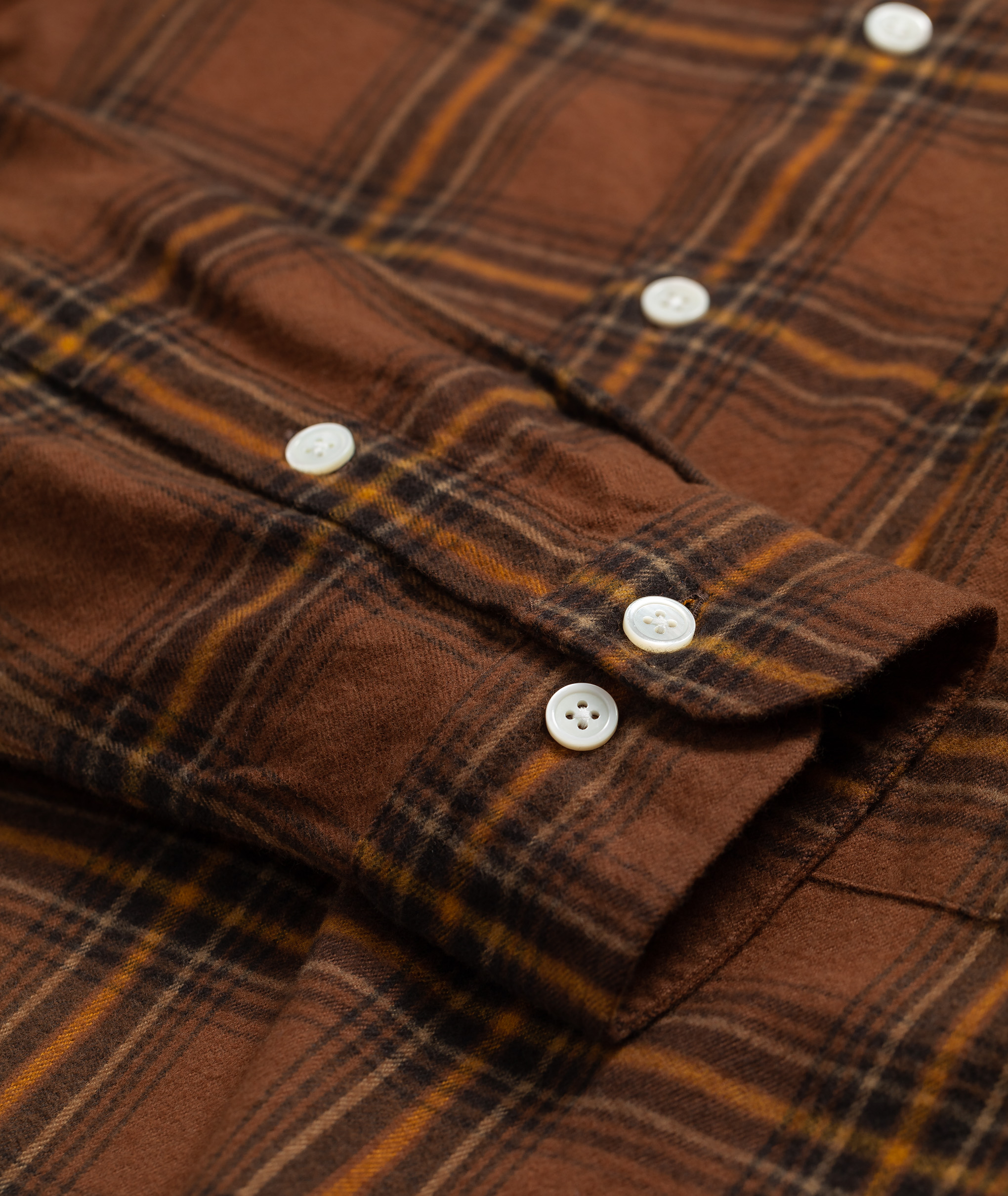 Norse Store | Shipping Worldwide - TS(S) Plaid Hem String Shirt - Brown