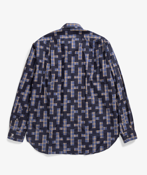 Blue Blue Japan - Cross Pattern Pigment Print Shirt