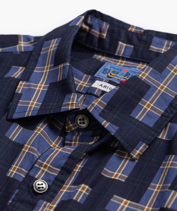 Blue Blue Japan - Cross Pattern Pigment Print Shirt