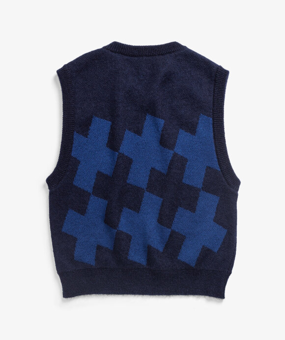 Blue Blue Japan - Cross Pattern Mohair Vest