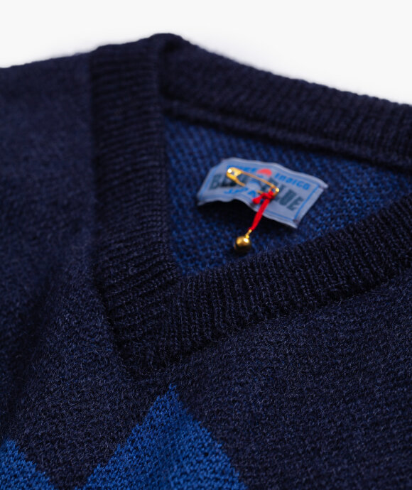 Blue Blue Japan - Cross Pattern Mohair Vest