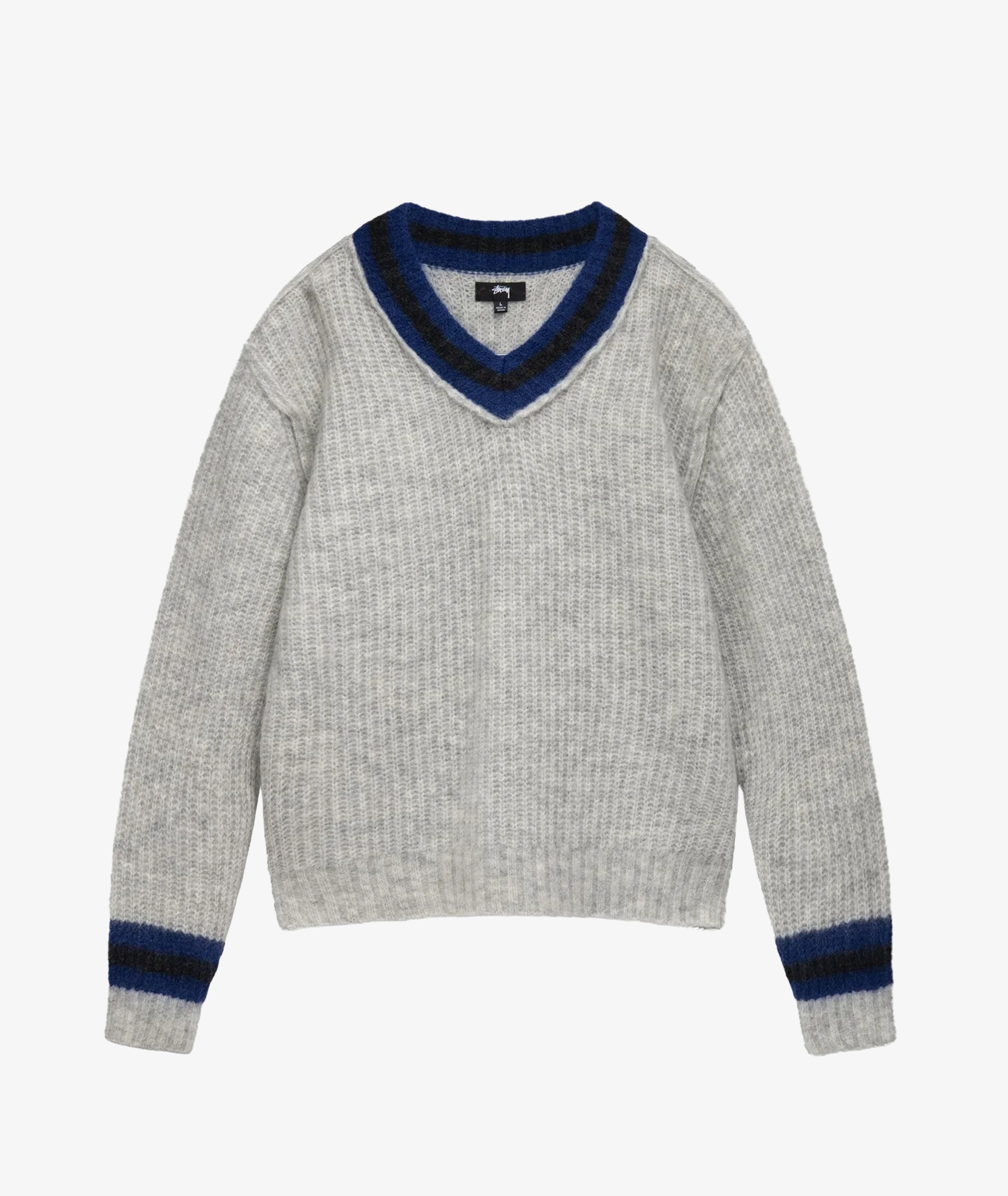 Norse Store | Shipping Worldwide - Stussy Mohair Tennis Sweater - Ash