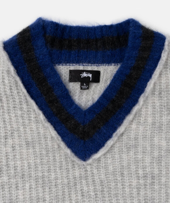 Norse Store | Shipping Worldwide - Stussy Mohair Tennis Sweater - Ash