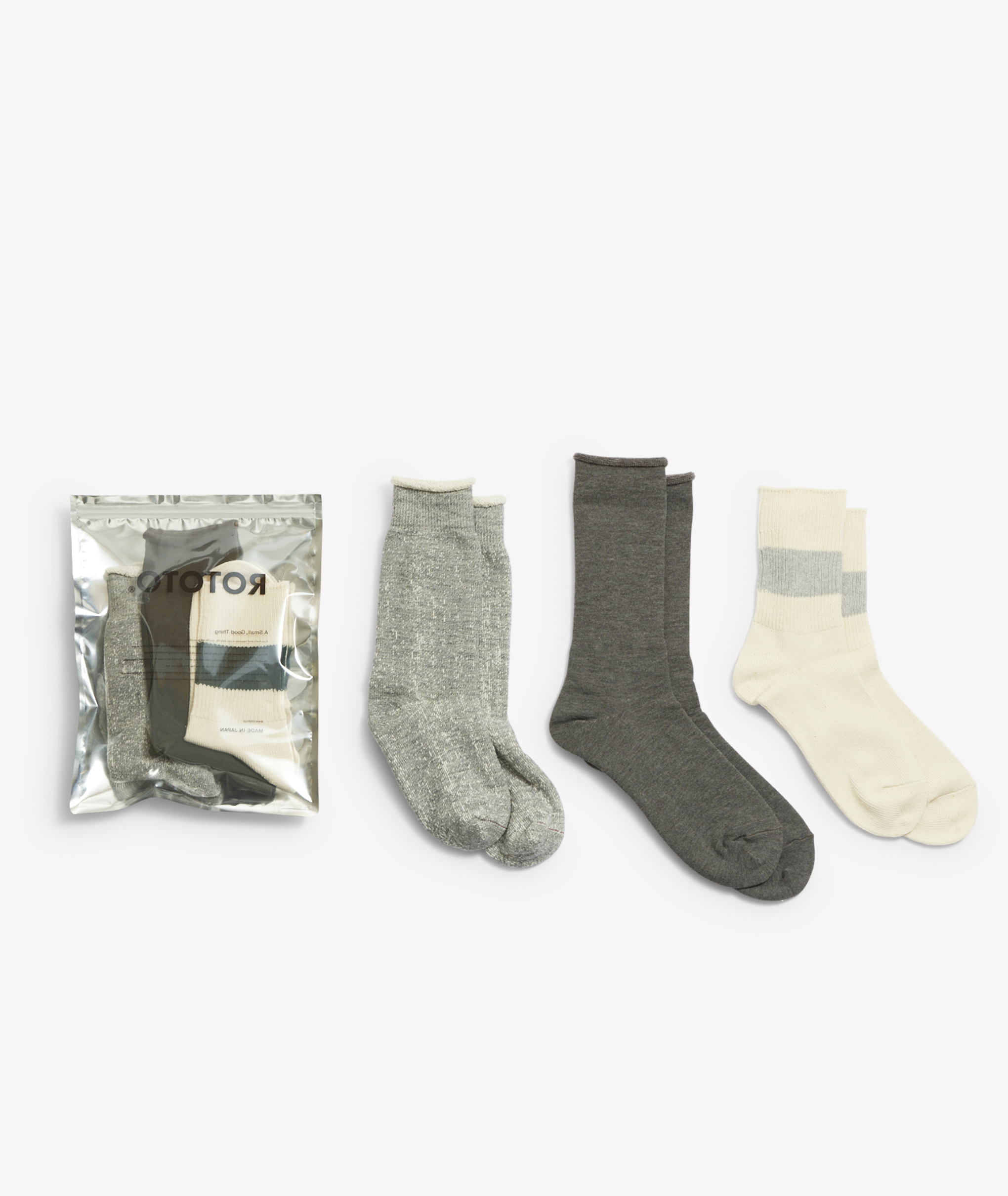 Norse Store | Shipping Worldwide - RoToTo Special Trio Socks - Gray