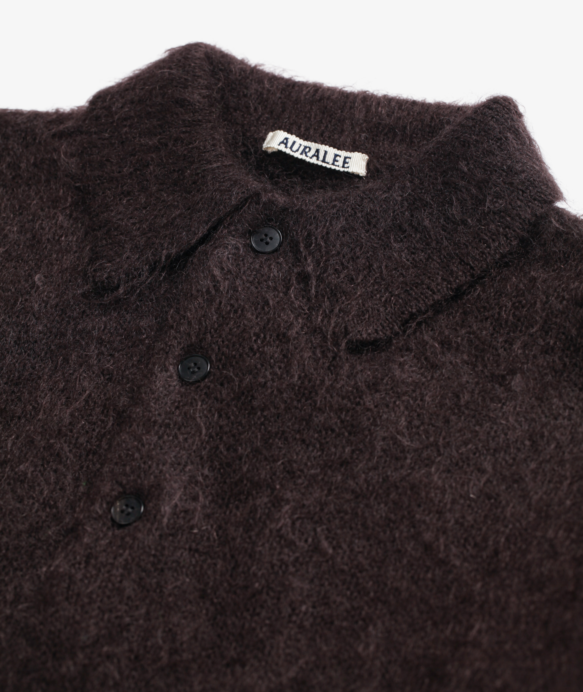 AURALEE: BRUSHEDSUPERKID MOHAIR KNITPOLO ニット | colcuidar.com