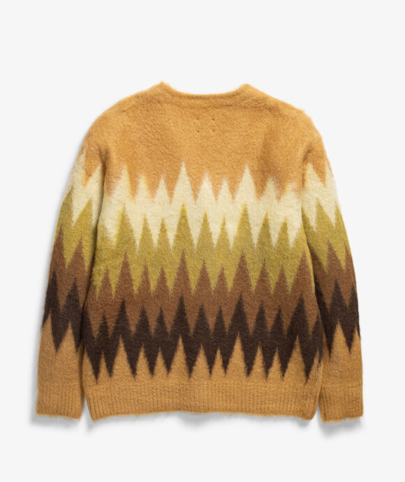 Norse Store | Shipping Worldwide - Needles Mohair Zigzag Cardigan - Taupe