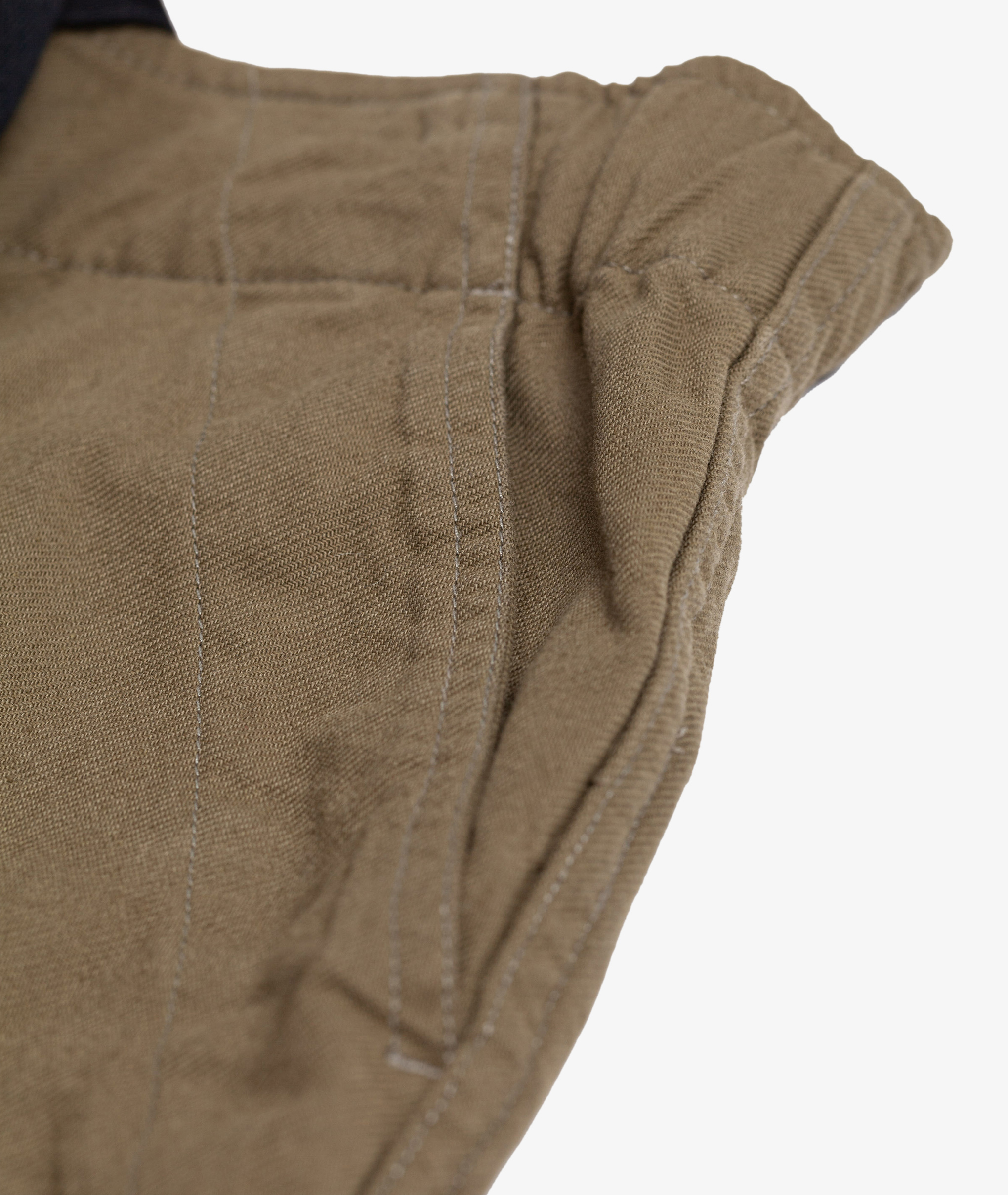 COTTON TWILL DRAWSTRING WIDE PANTS WITH ZIP SIDE POCKET