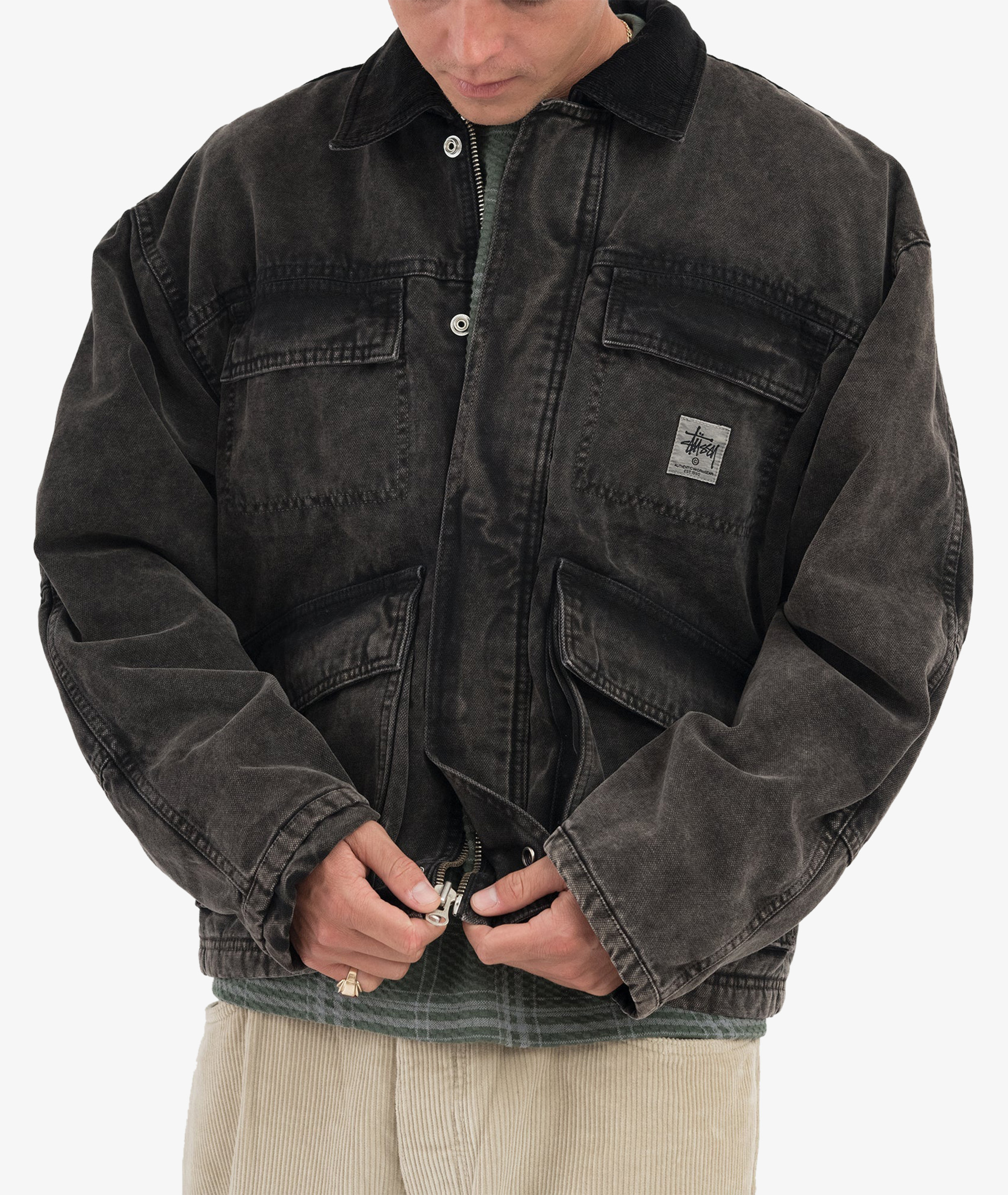 STUSSY WASHED CANVAS SHOP JACKET