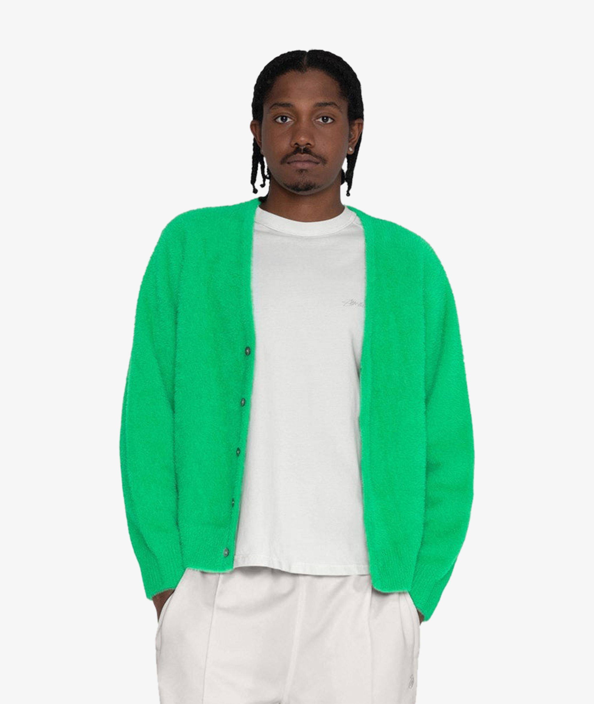 The Ragged Priest UO Exclusive Lime Green Shaggy Cardigan Urban