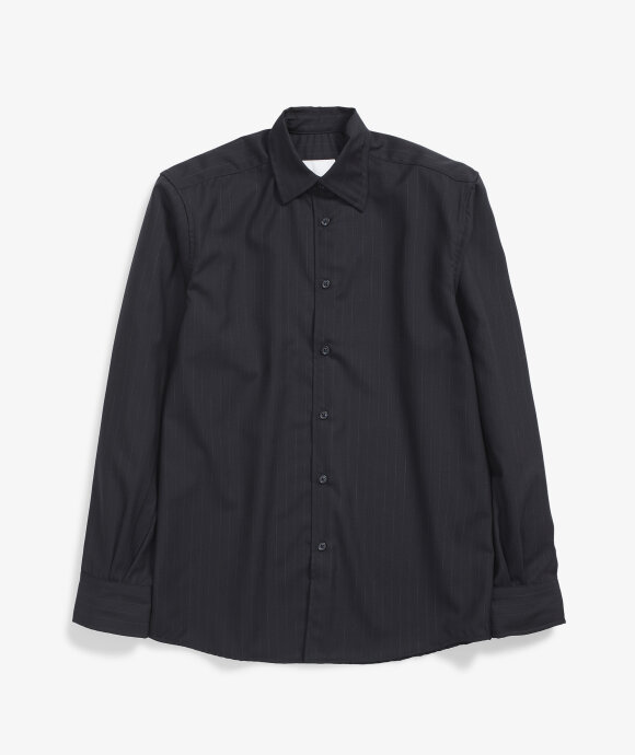 And Austin - Wool Pinstripe Long Sleeve Shirt