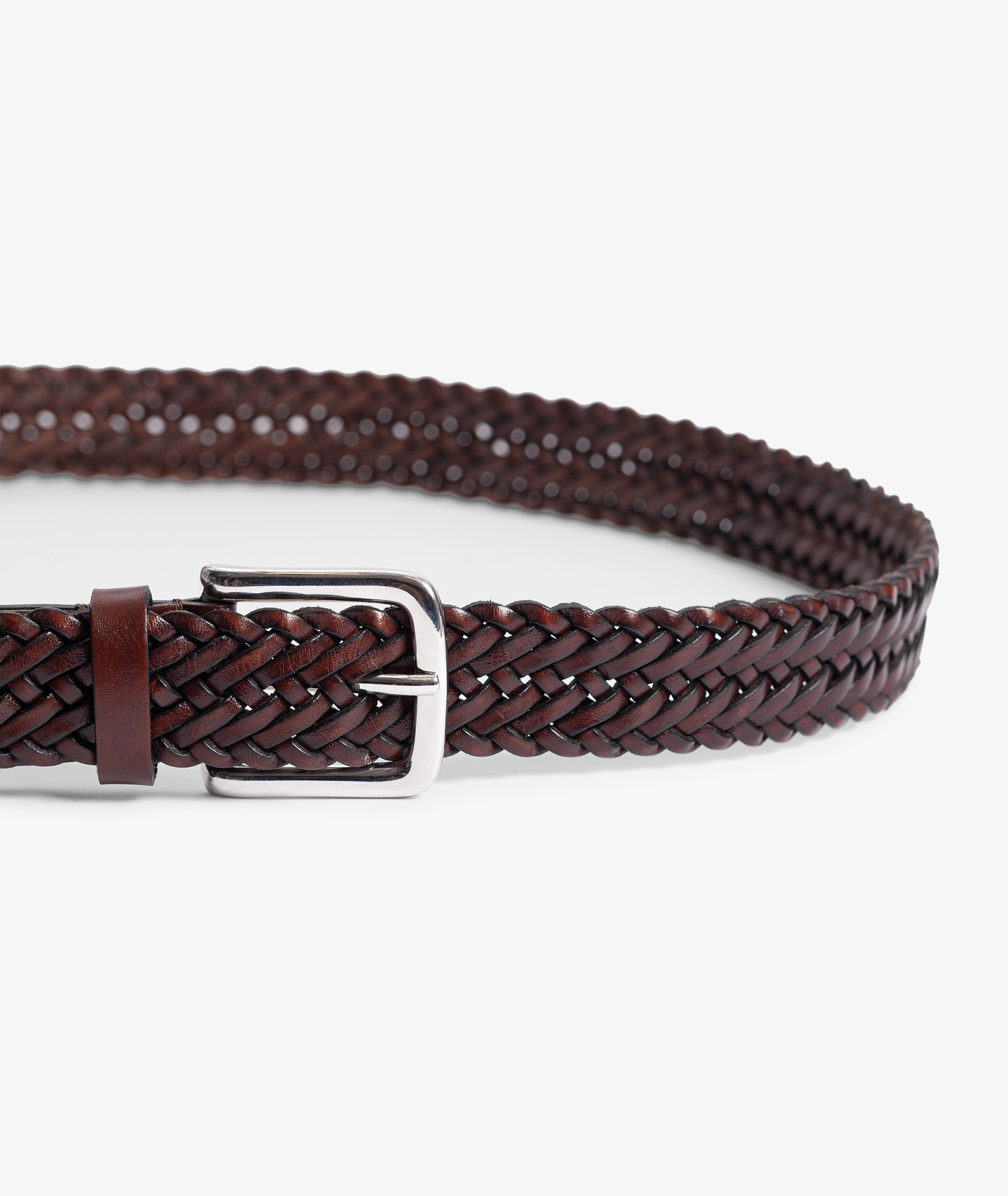 Norse Store  Shipping Worldwide - Anderson's Braided Leather Belt - Brown