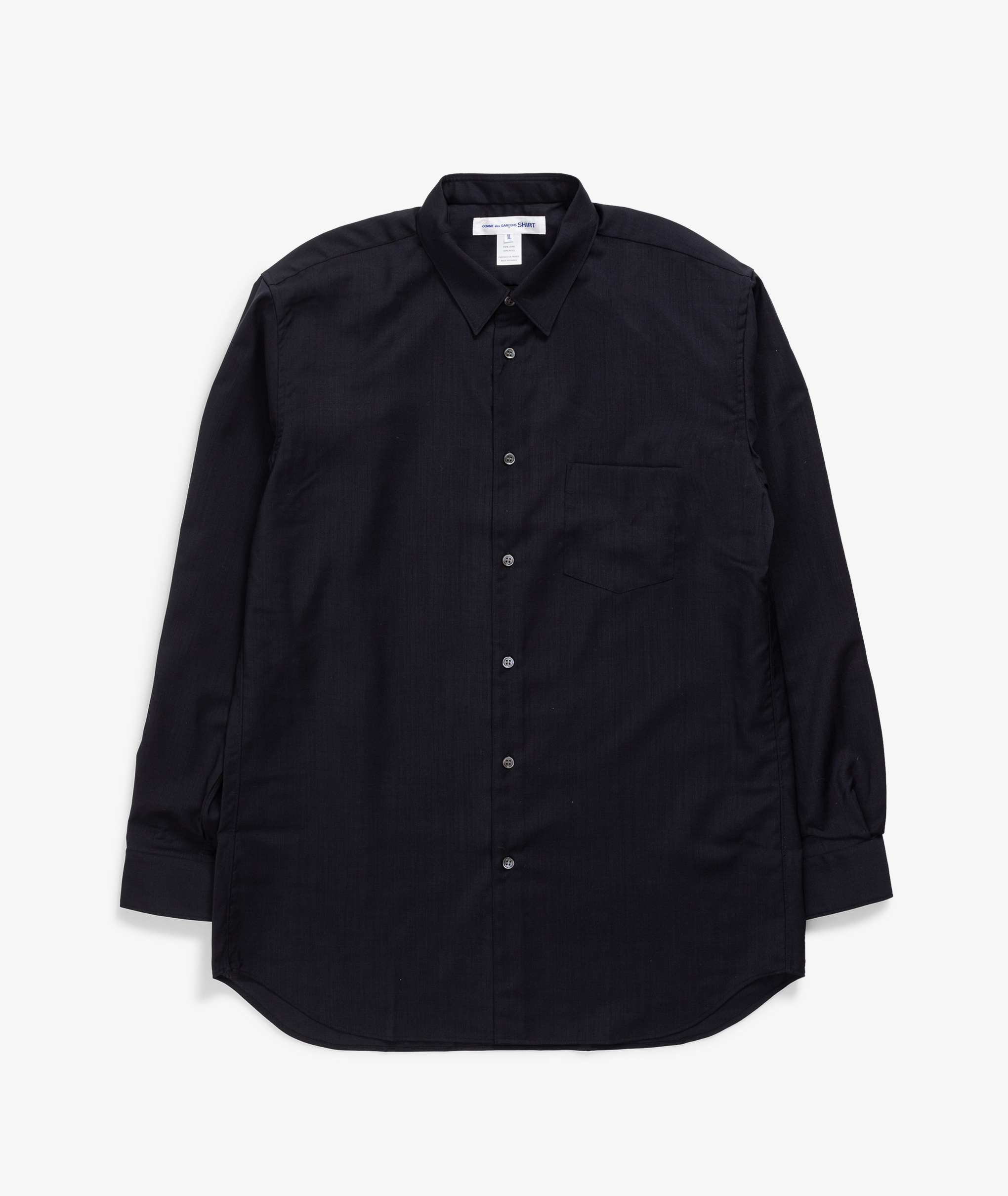 Norse Store | Shipping Worldwide - COMME des GARÇONS SHIRT Mens Classic  Wool Shirt - Dark Grey | T-Shirts