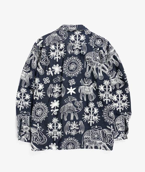 Engineered Garments - Indigo Floral Denim Classic Shirt