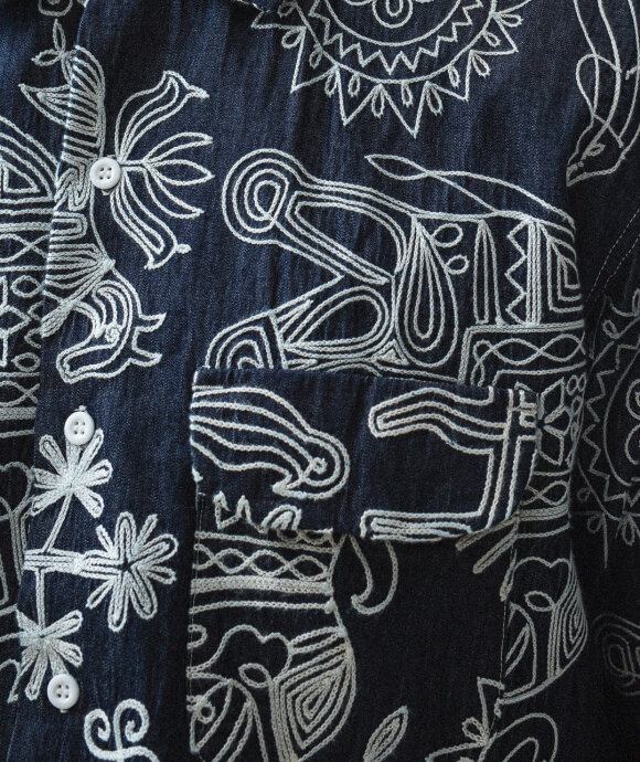 Engineered Garments - Indigo Floral Denim Classic Shirt