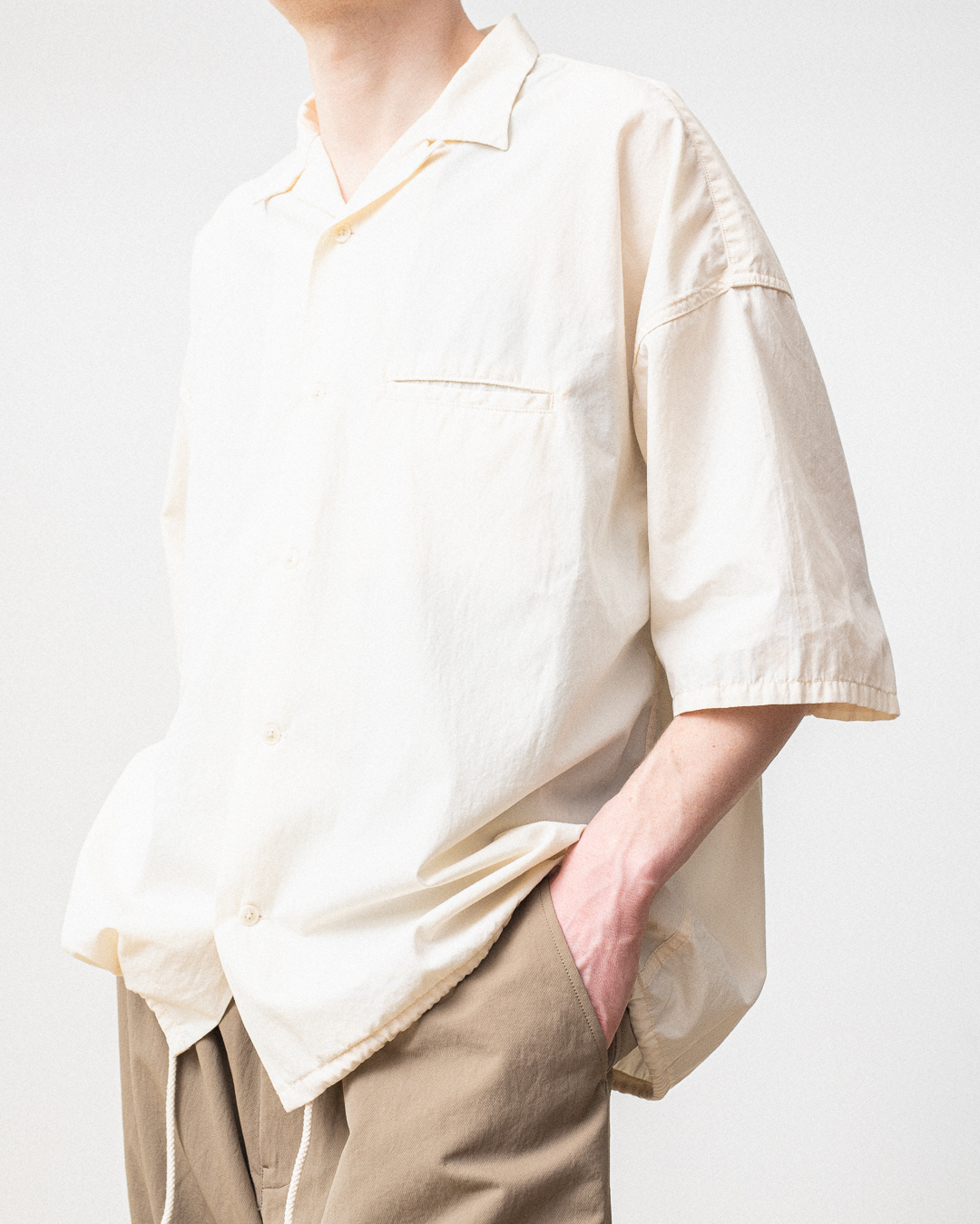 ナナミカ　Open Collar Wind H/S Shirt