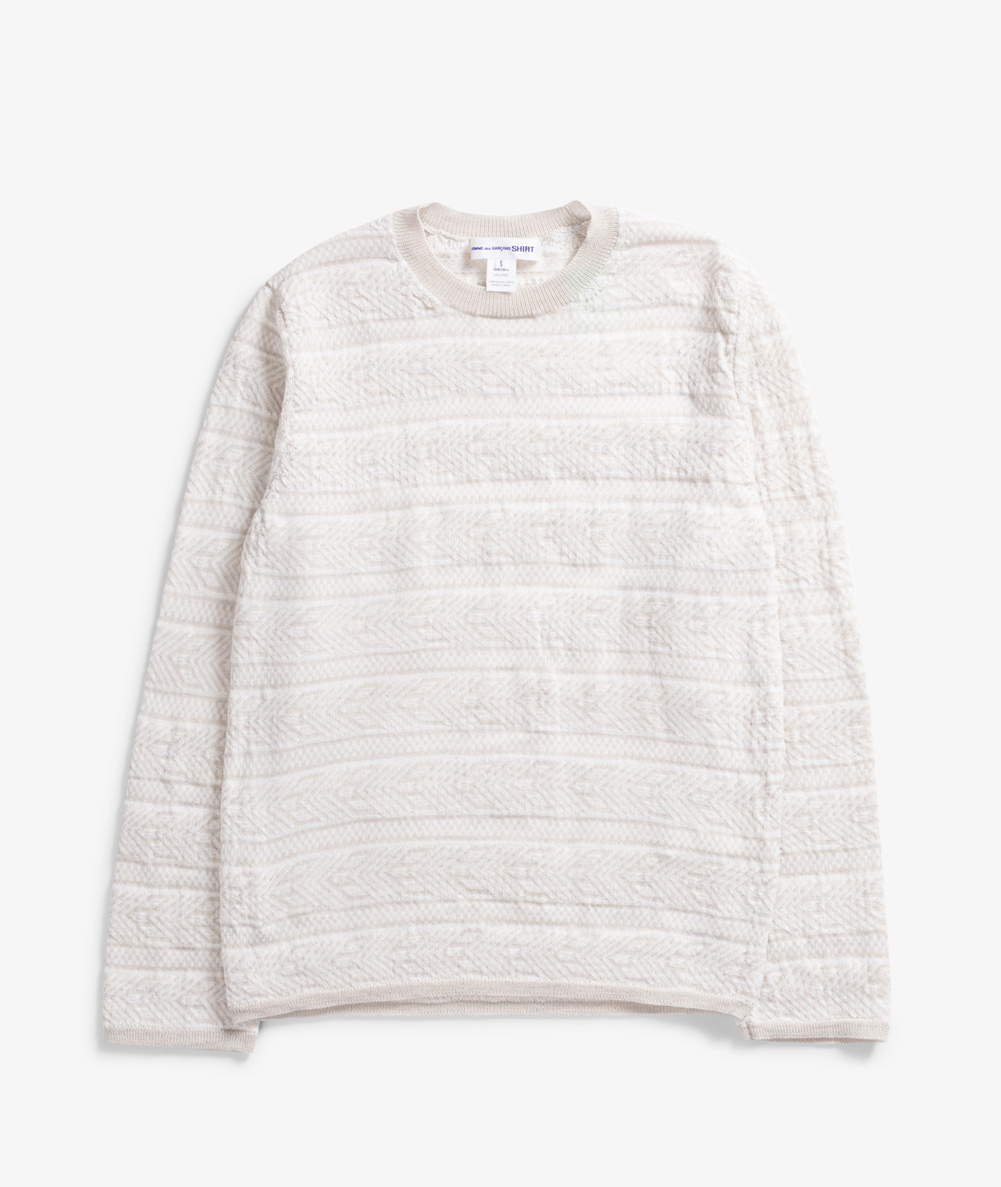 Norse Store  Shipping Worldwide - Comme Des Garcons Homme Knitted Homme  Sweater - Beige Green