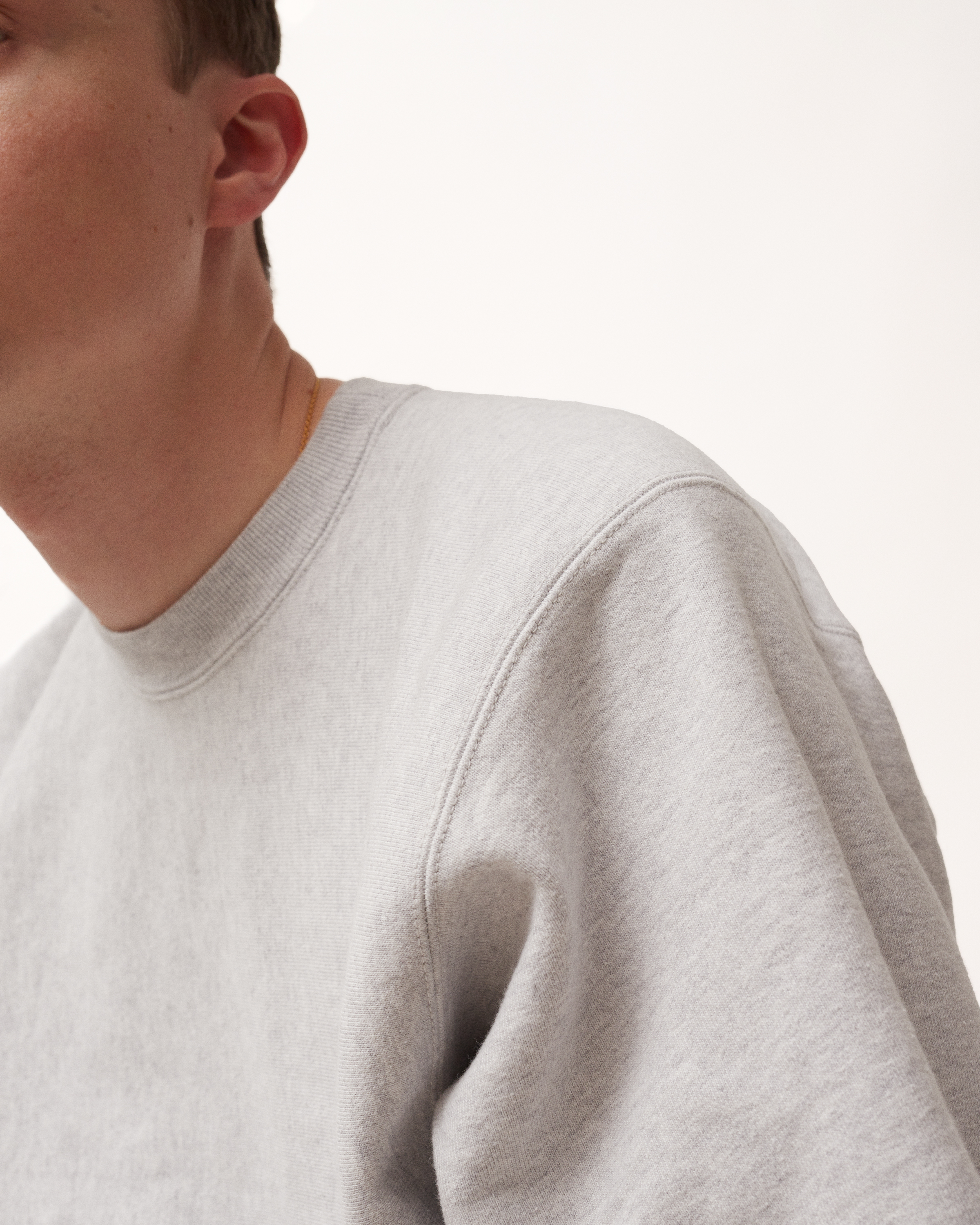 Norse Store  Shipping Worldwide - orSlow REVERSE WEAVE HEAVY WEIGHT VINTAGE  CREW NECK SWEAT SHIRT - Light Gray
