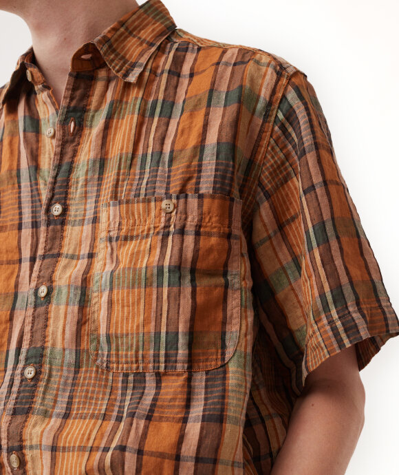 orSlow - LINEN LOOSE FIT SHORT SLEEVE SHIRT