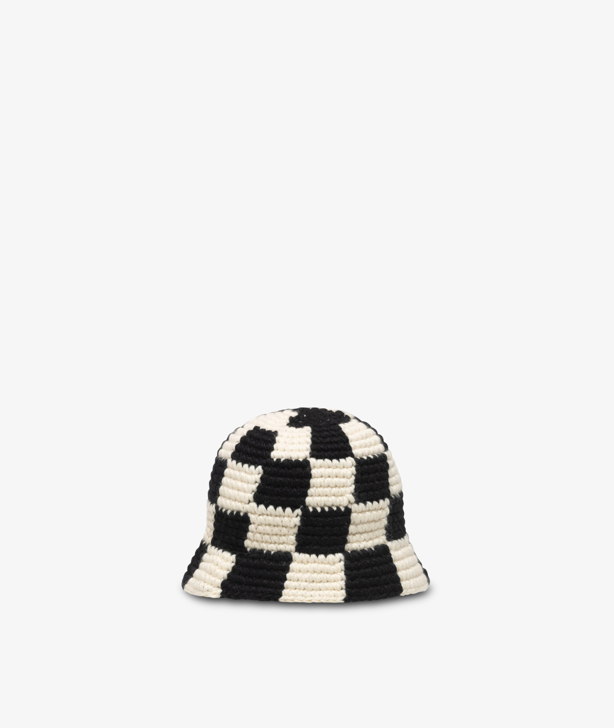 Stussy Bucket Hat Checker Knit Black 未使用 - ハット