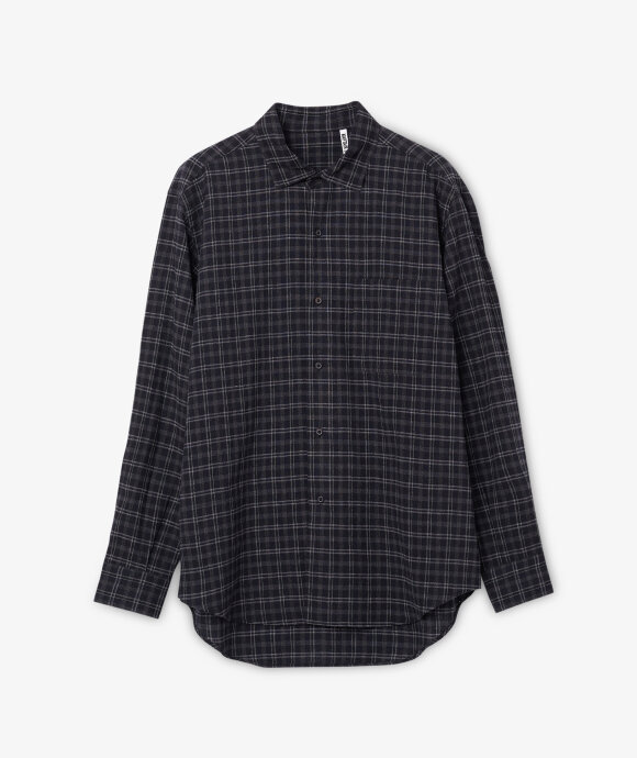 Kaptain Sunshine - Woolplaid Semi Spread Collar Shirt