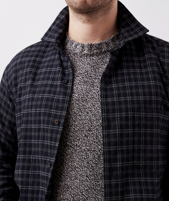 Kaptain Sunshine - Woolplaid Semi Spread Collar Shirt