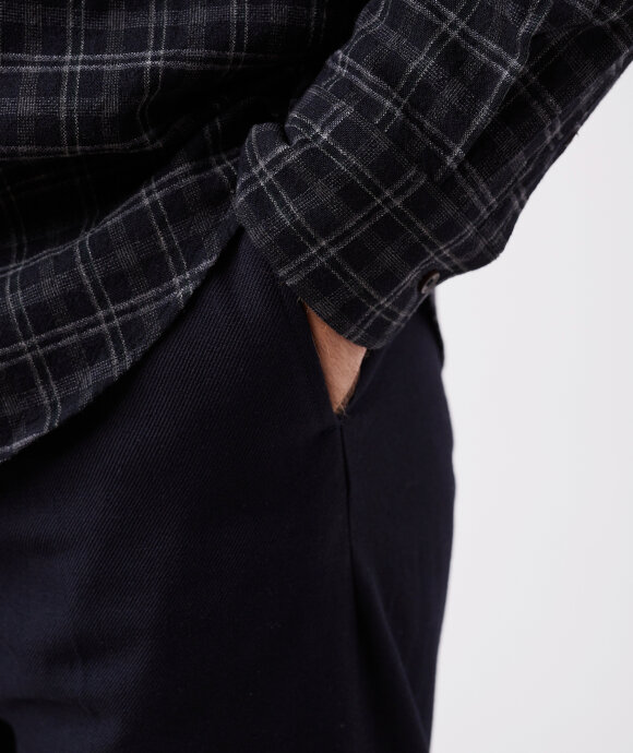 Kaptain Sunshine - Woolplaid Semi Spread Collar Shirt