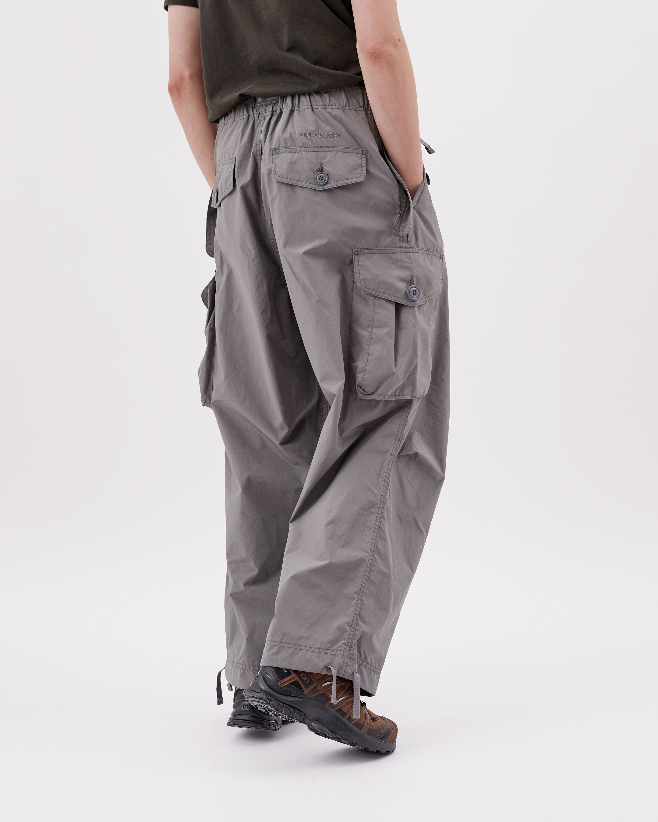 Norse Store  Shipping Worldwide - And Wander Oversized Cargo Pants - Gray