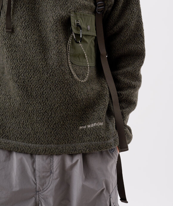 Norse Store | Shipping Worldwide - And Wander Re Wool JQ Crew Neck - Khaki