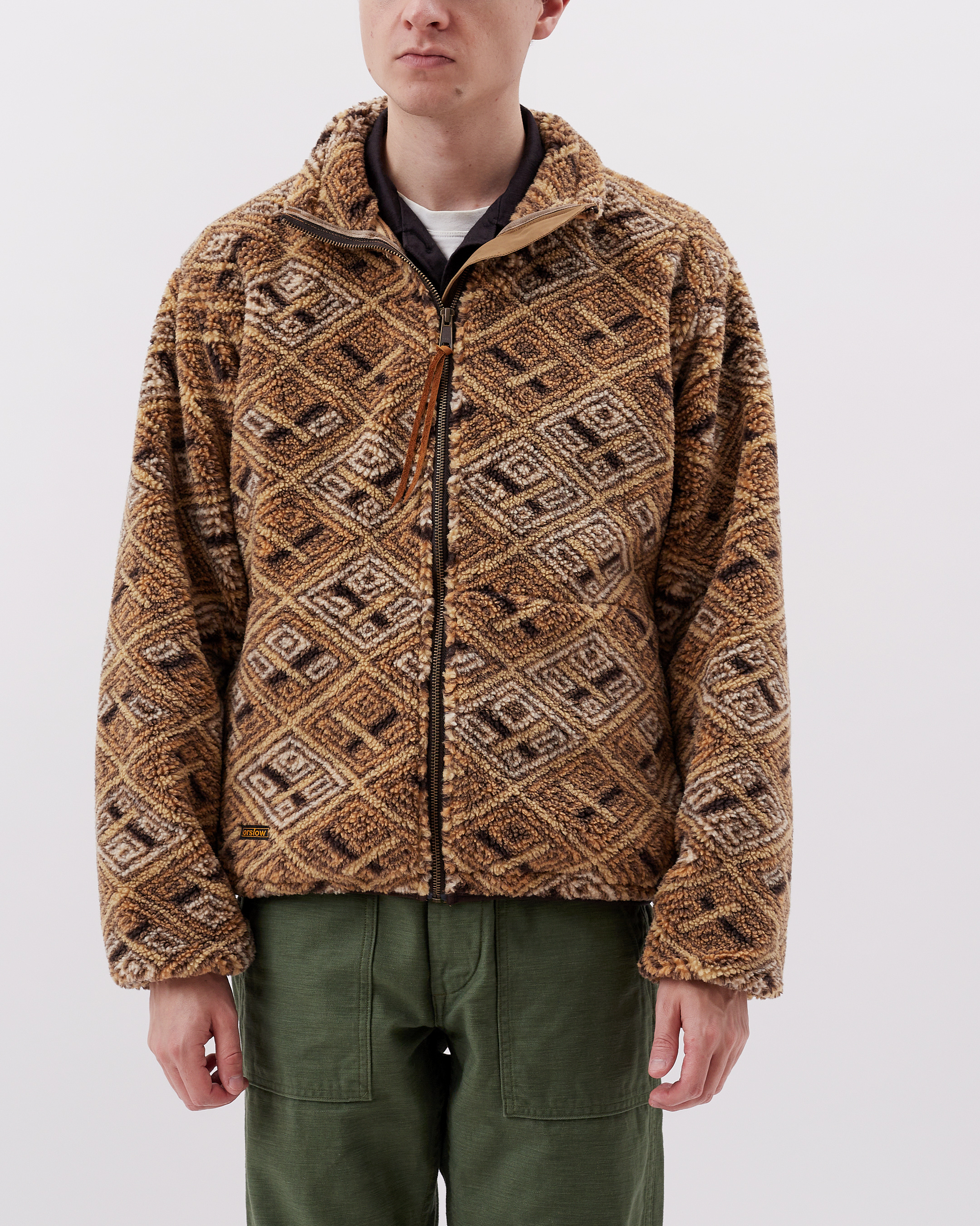 Norse Store | Shipping Worldwide - orSlow Boa Fleece Jacket - Brown