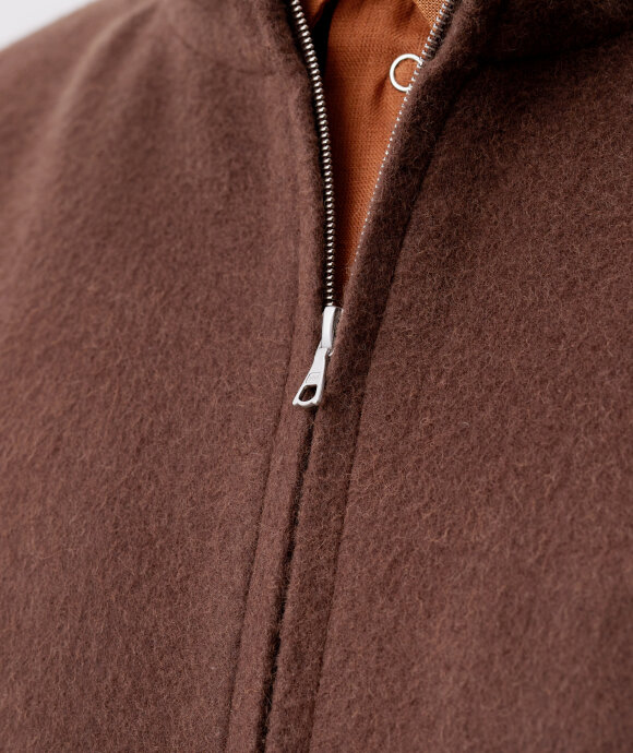 Auralee - Baby Camel Flannel Zip Blouson