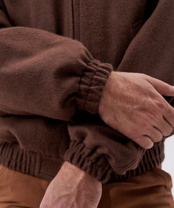 Auralee - Baby Camel Flannel Zip Blouson