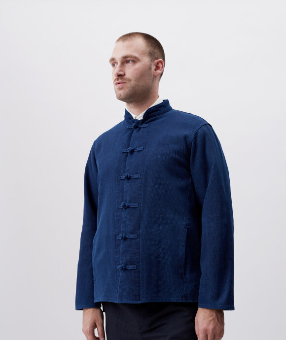 Blue Blue Japan - WOVEN INDIGO LIGHT 'SASHIKO' HAND DYED SHIRT