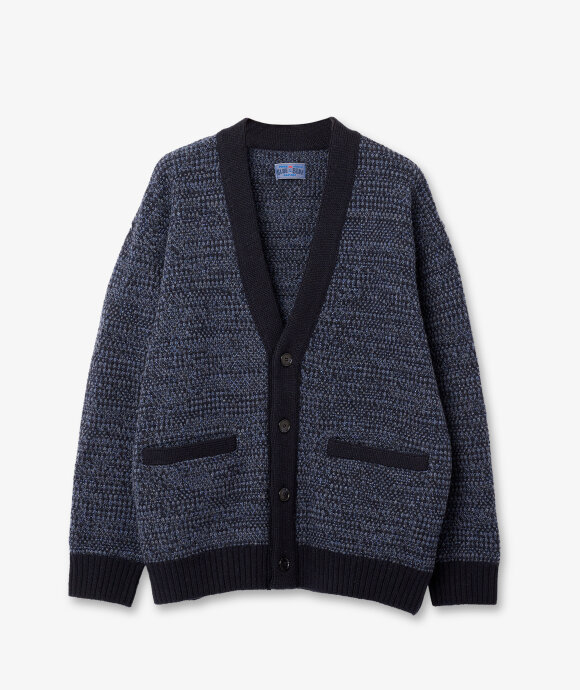 Blue Blue Japan - KNITTED CITY LIGHT PIQUE V-NECK CARDIGAN