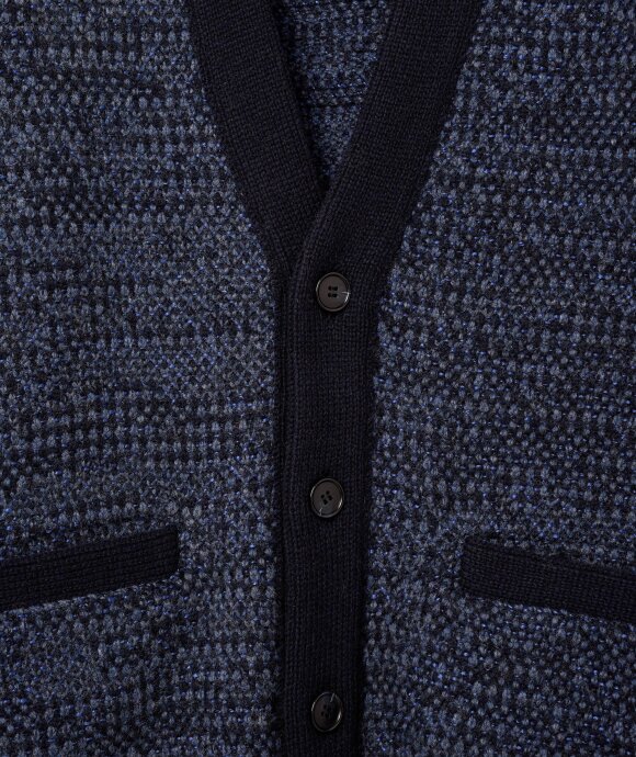 Blue Blue Japan - KNITTED CITY LIGHT PIQUE V-NECK CARDIGAN