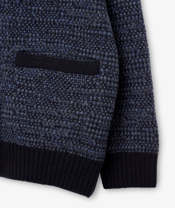 Blue Blue Japan - KNITTED CITY LIGHT PIQUE V-NECK CARDIGAN