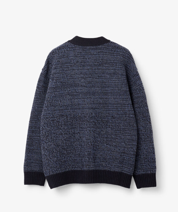 Blue Blue Japan - KNITTED CITY LIGHT PIQUE V-NECK CARDIGAN