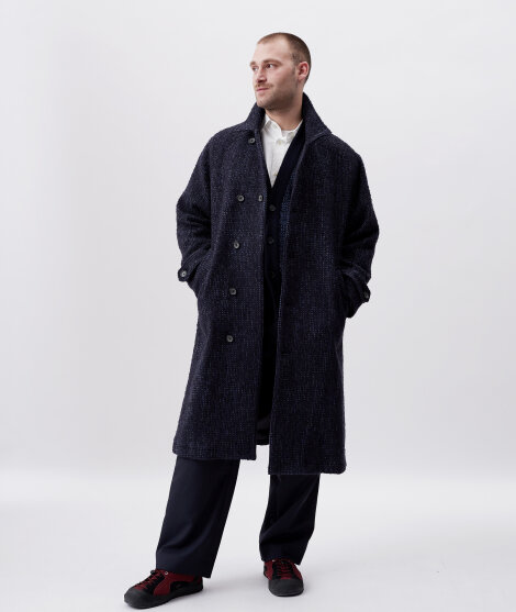 Blue Blue Japan - WOVEN CITY LIGHT ROVING TWEED SINGLE BREASTED COAT