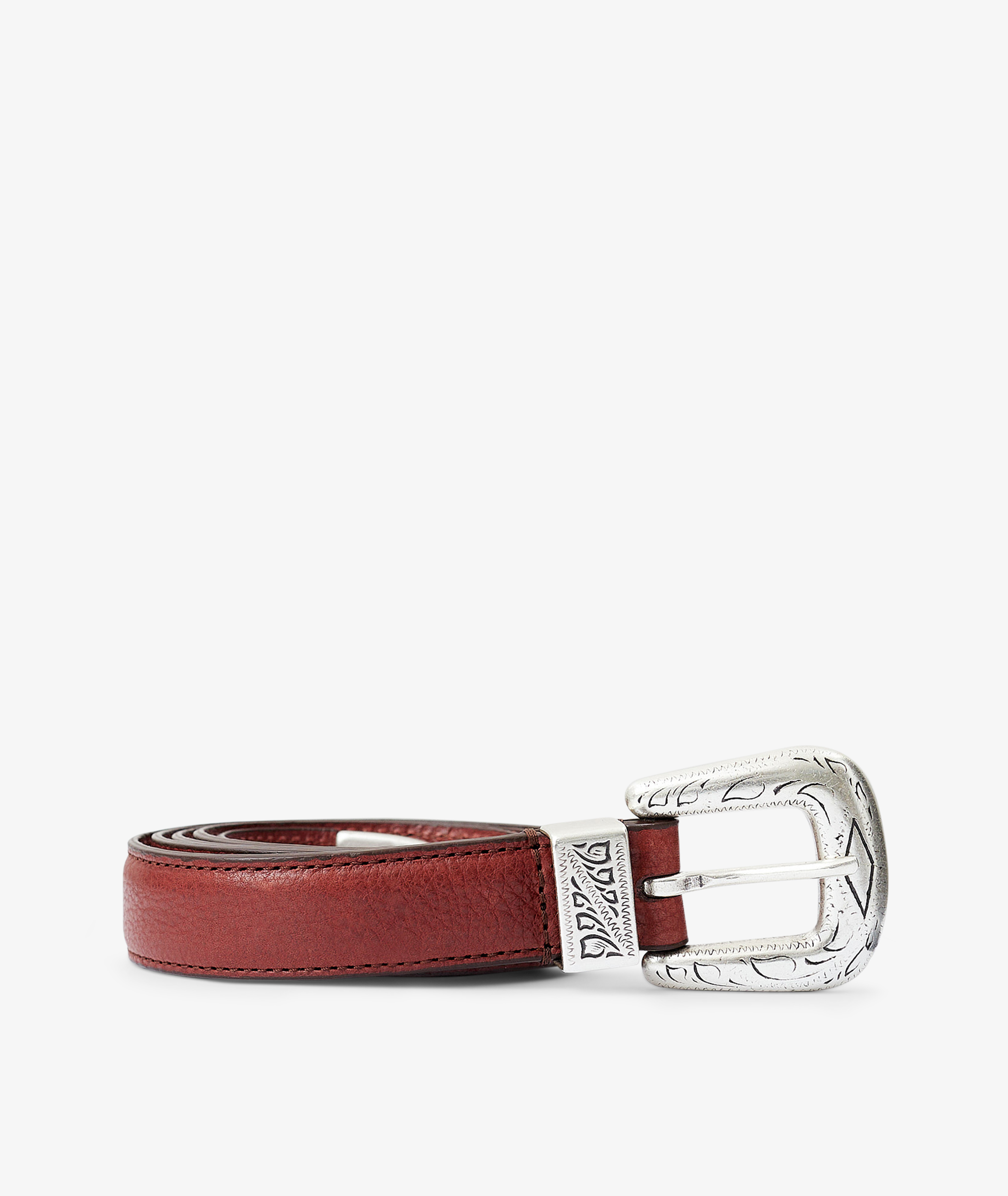 Slim leather belt