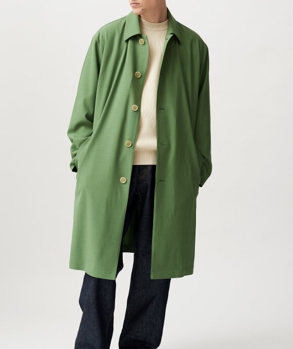 Auralee - HARD TWIST WOOL TWILL SOUTIEN COLLAR COAT