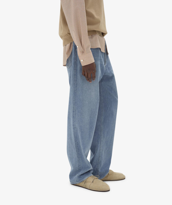 Auralee - Selvedge Faded Light Denim Wide Pants