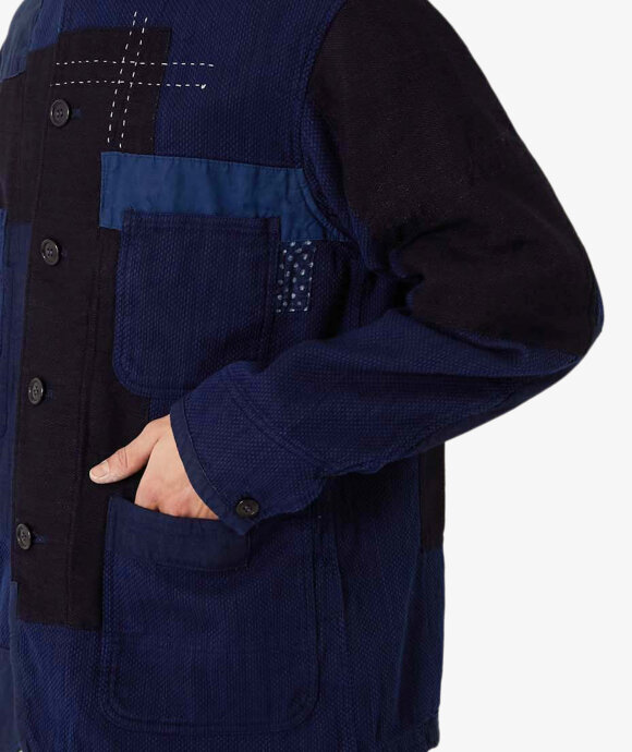 Blue Blue Japan - MEN'S WOVEN "KASEZOME"  "SASHIKO" "NENRIN" COVERALL JACKET