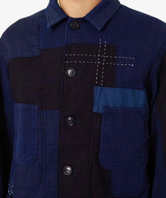 Blue Blue Japan - MEN'S WOVEN "KASEZOME"  "SASHIKO" "NENRIN" COVERALL JACKET